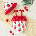 Strawberry Print Ruffle One-Piece Swimsuit