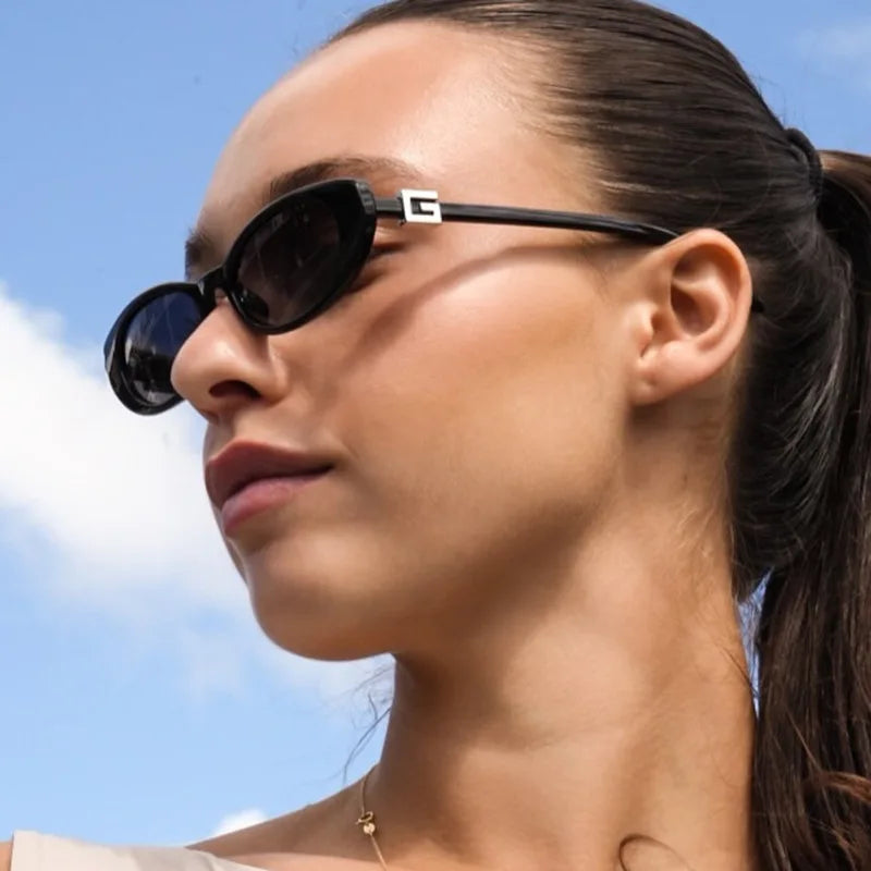 Retro Oval Frame Sunglasses
