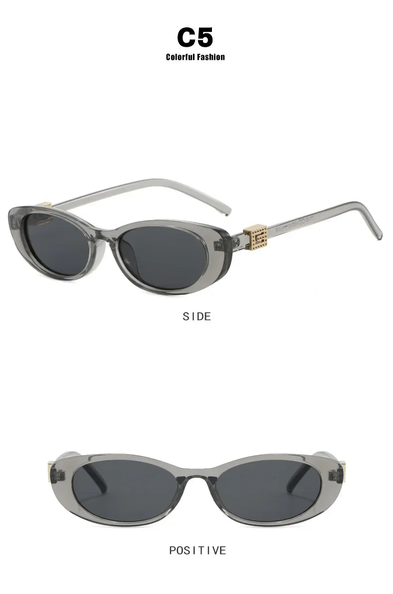 Retro Oval Frame Sunglasses