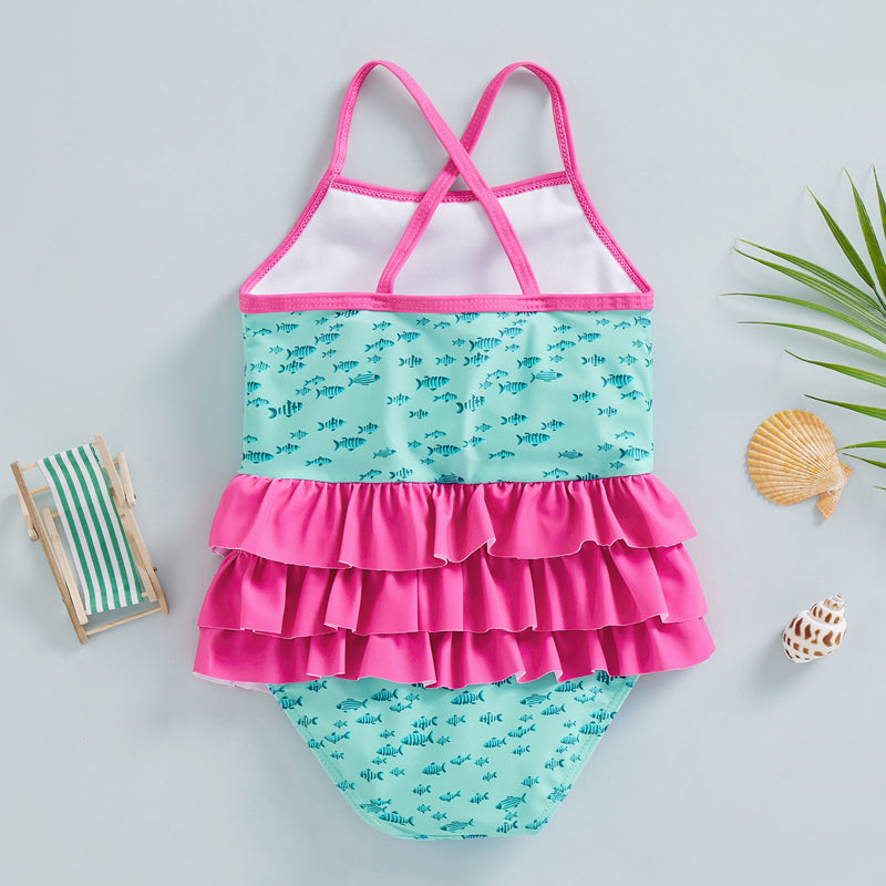 Floral Shell Print Summer Bathing Suit