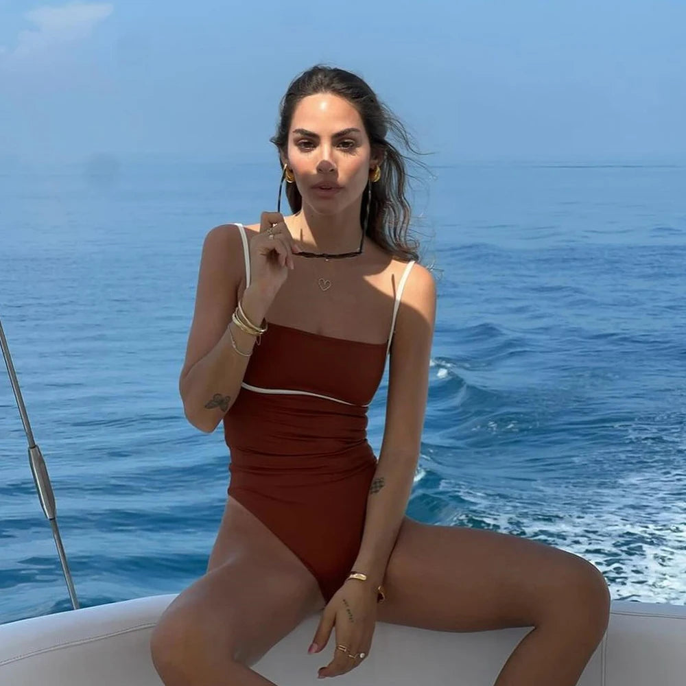 Push Up Women One Piece Swimsuits 2024 Black Female Swimwewar High Cut Brazilian Biquini Halter Swimming Suits Beachwear