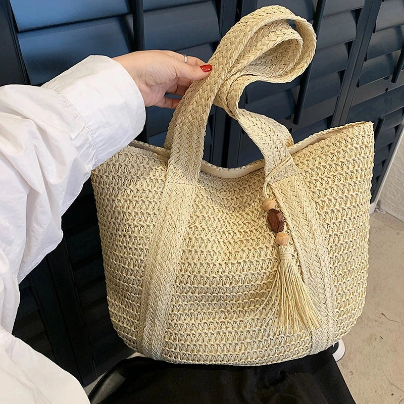Straw Weave Tote Bag