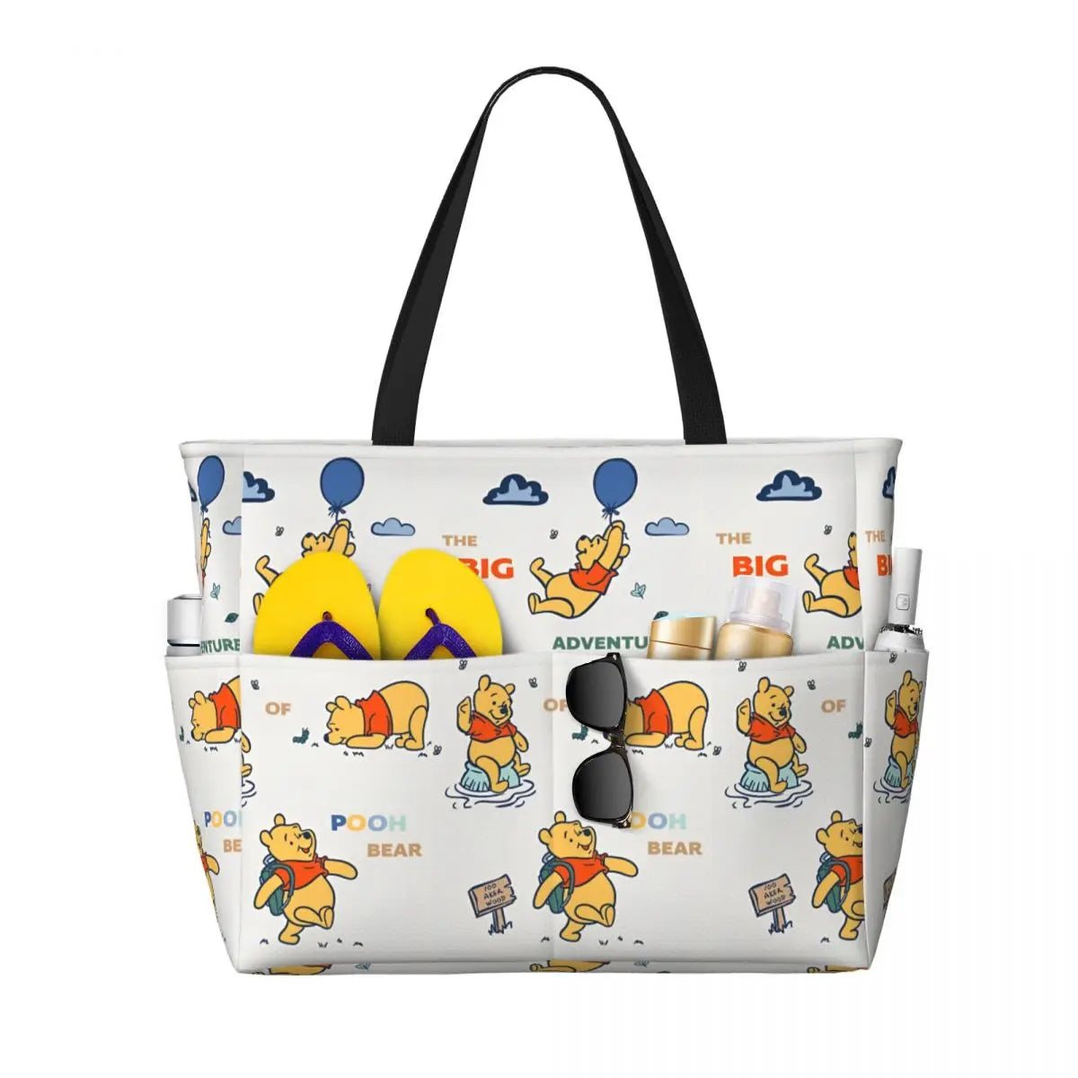 Winnie The Pooh Large Beach Tote Bag