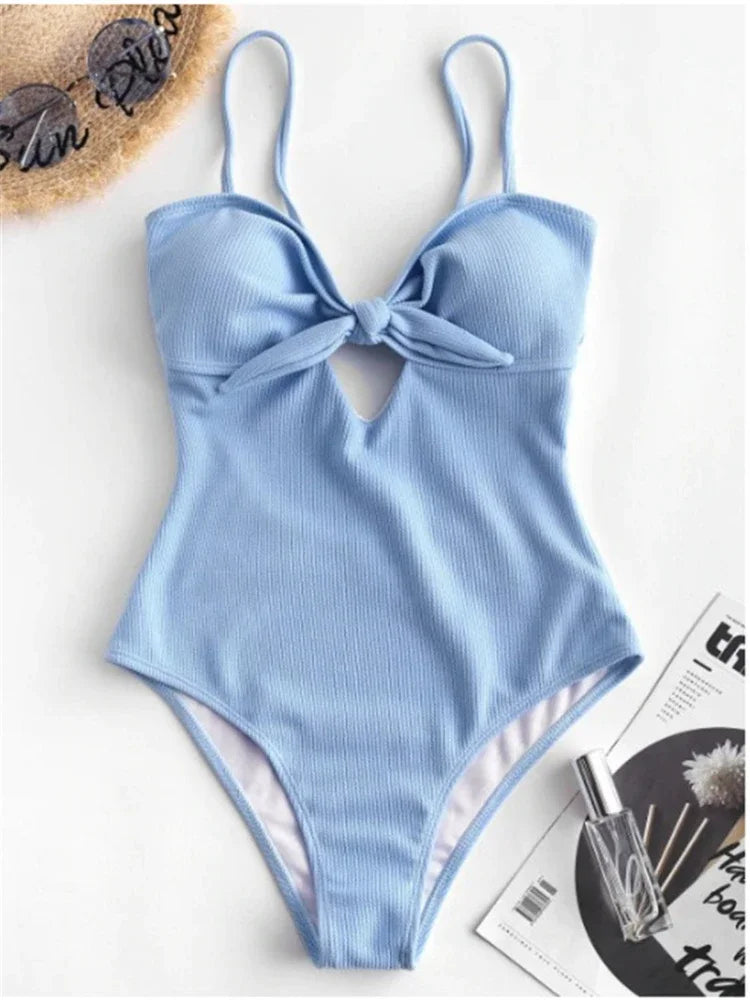 Deep V Neck  Bathing Suit