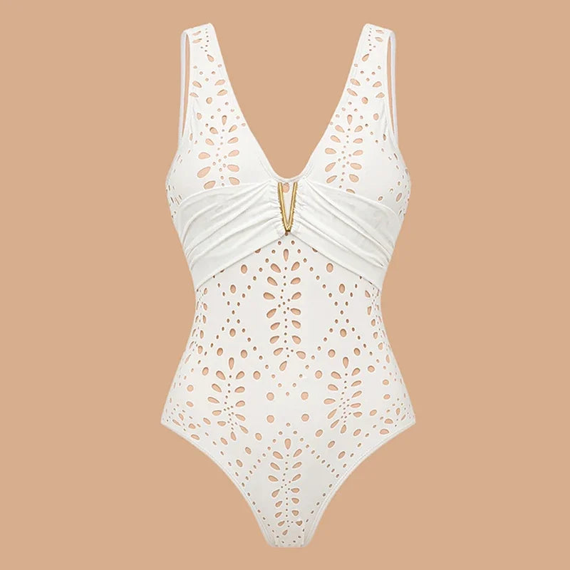 Laser Cutting Flower Swimsuit