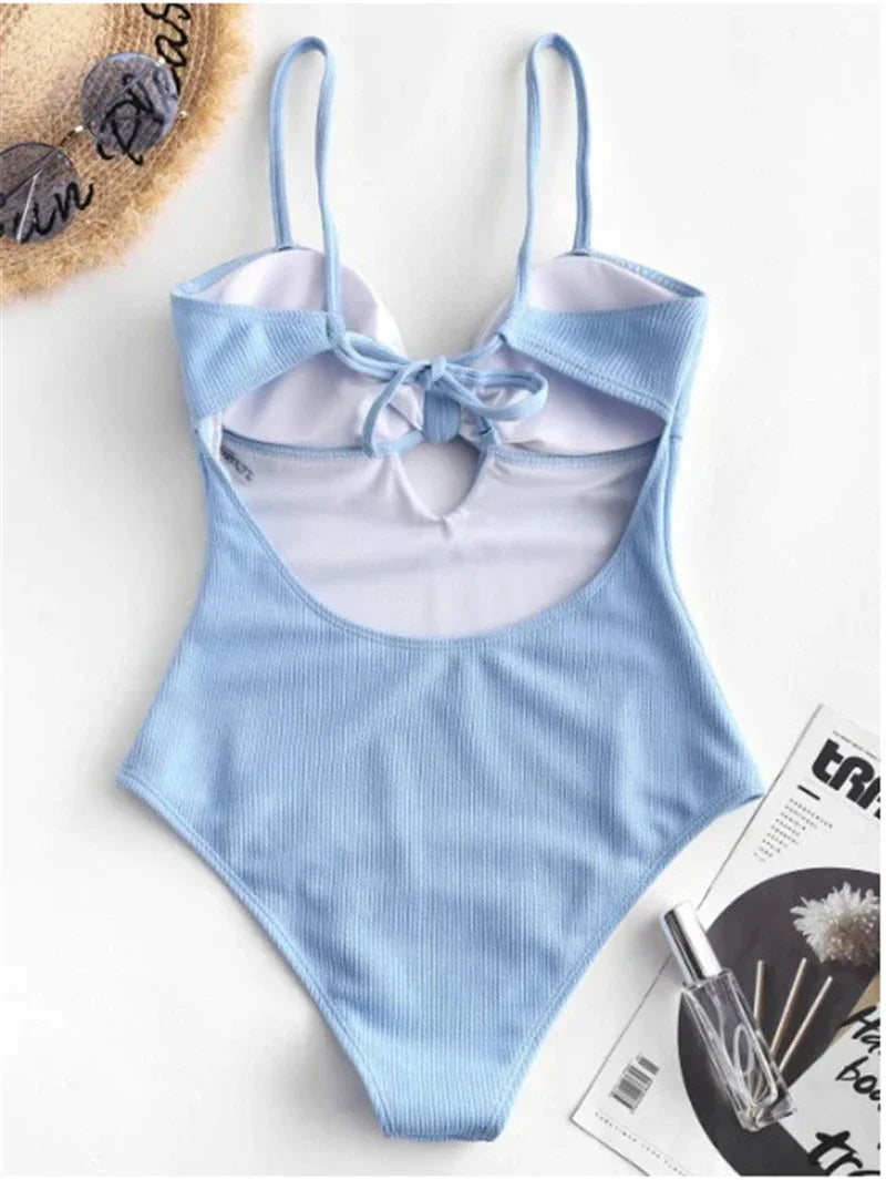 Deep V Neck  Bathing Suit