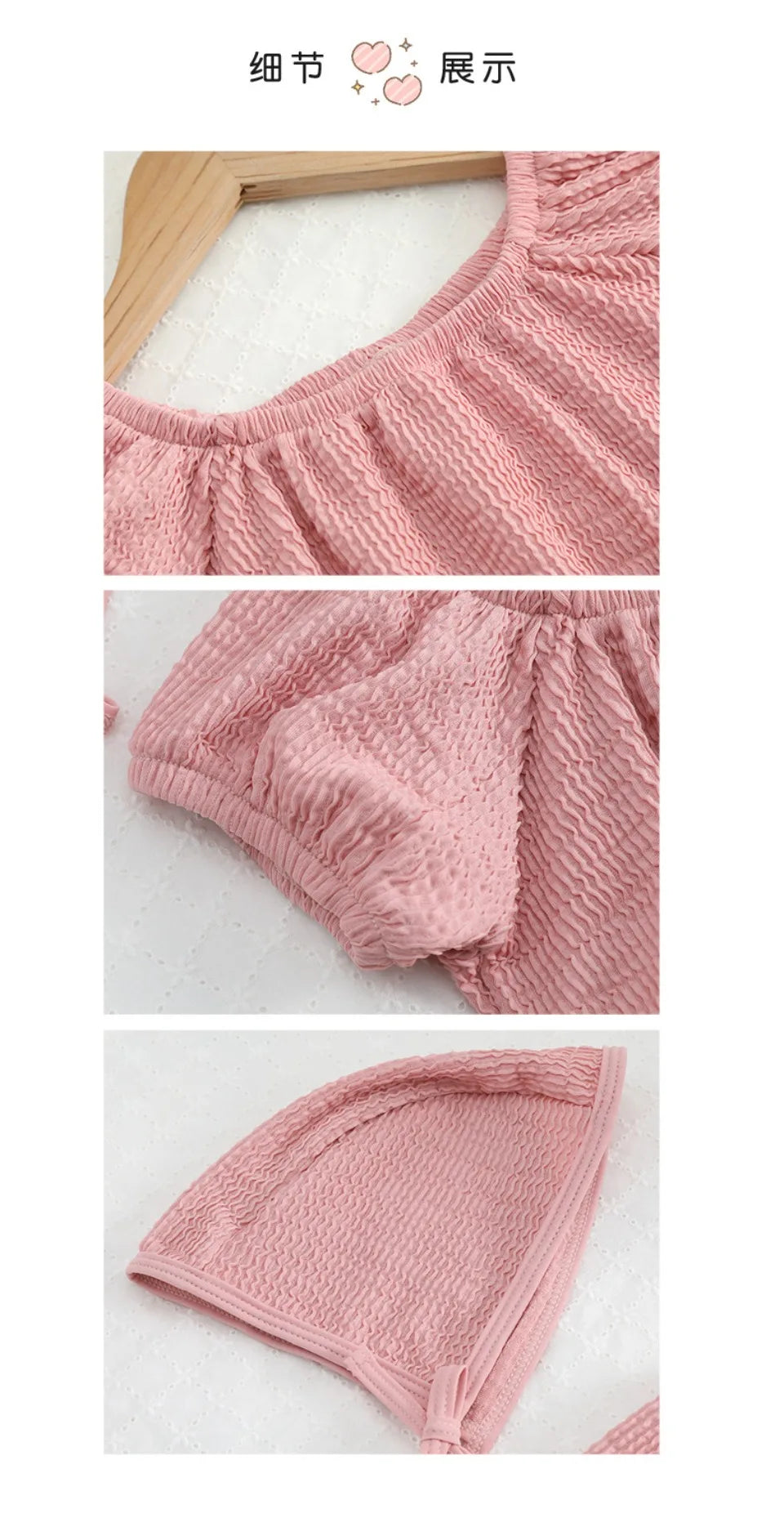 Pleated Bathing Suit With Hat