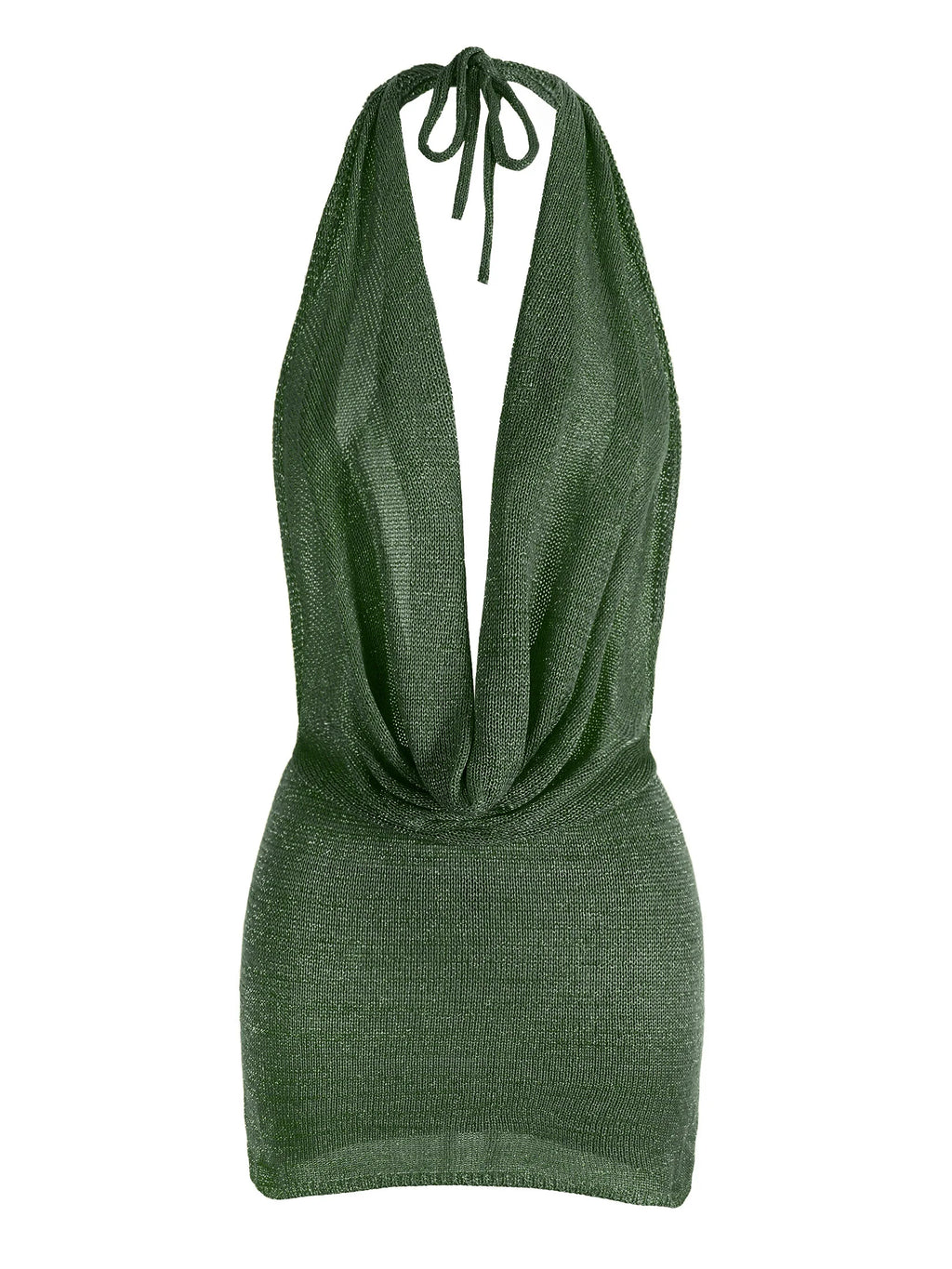 Bright Silk Backless Knit Beach Mini Dress