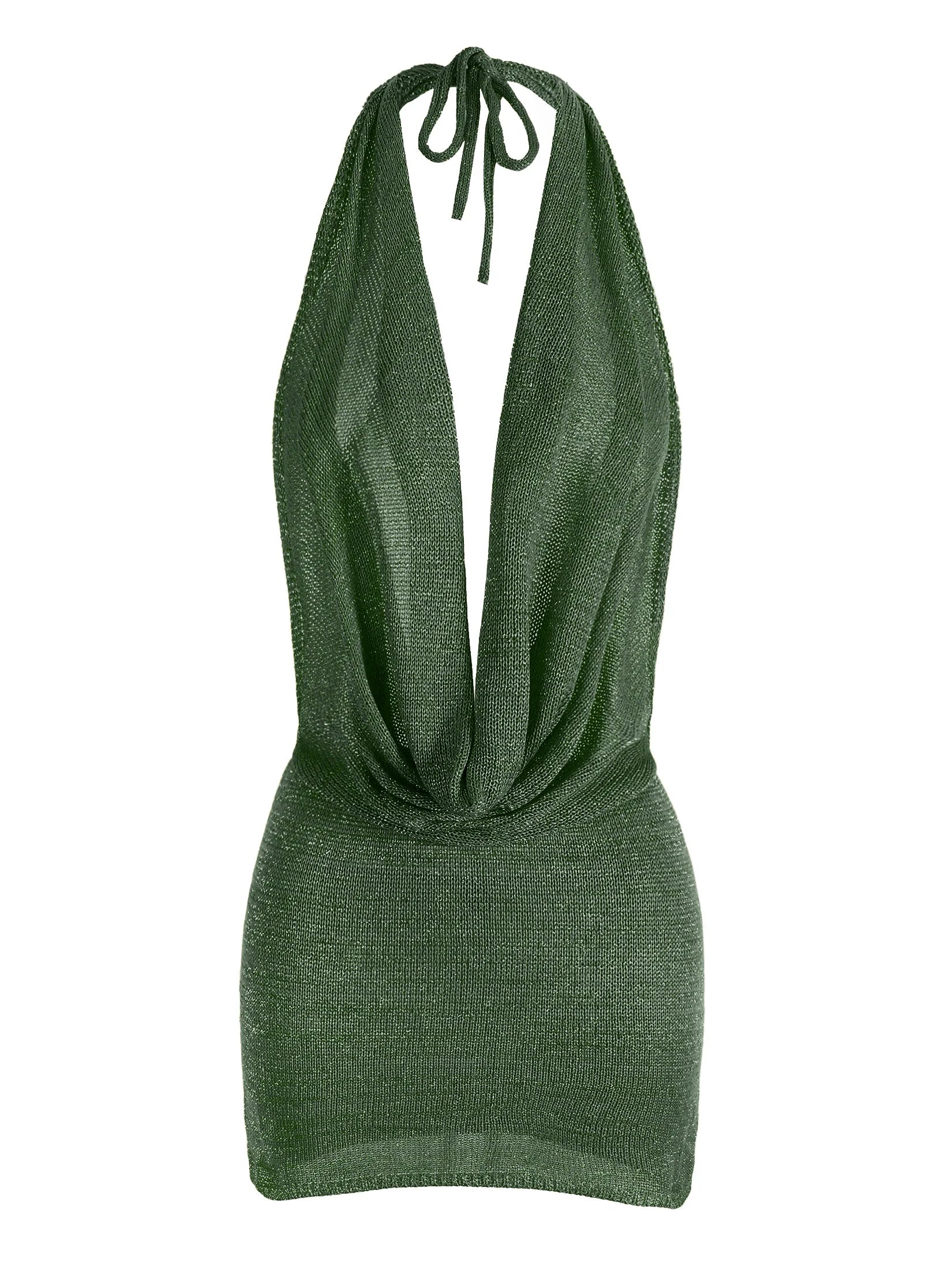 Bright Silk Backless Knit Beach Mini Dress