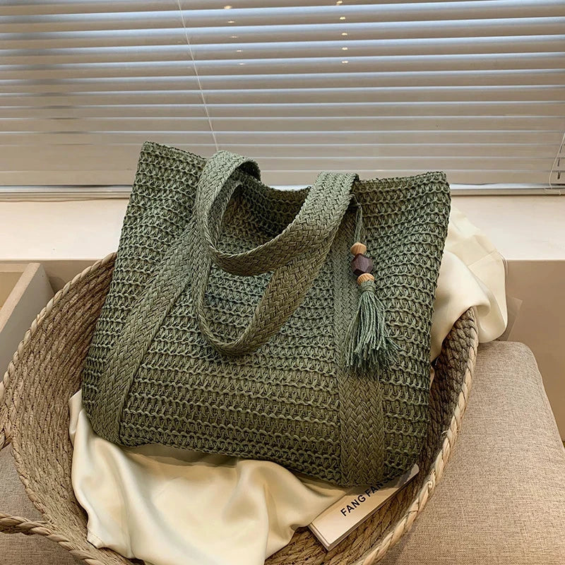 Straw Weave Tote Bag