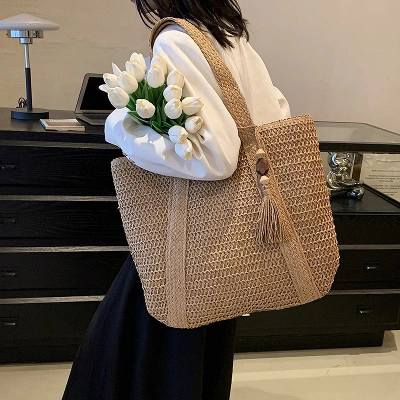 Straw Weave Tote Bag
