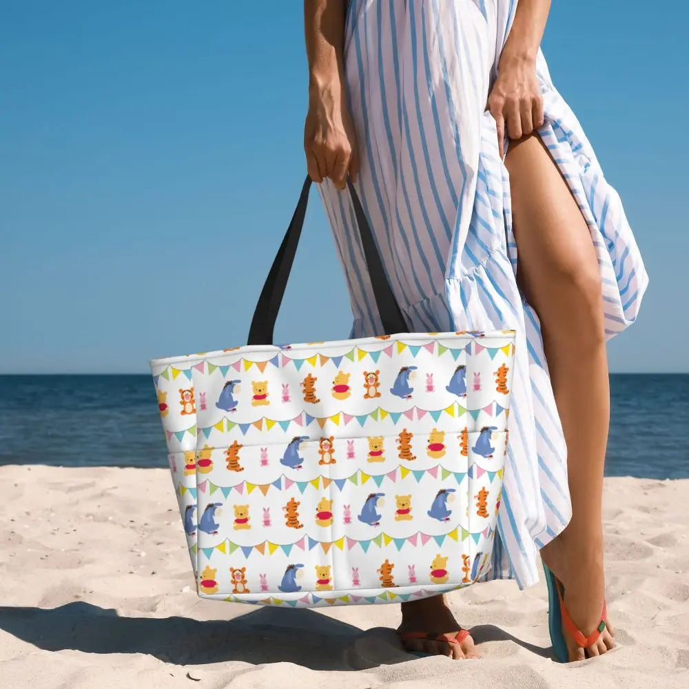 Winnie The Pooh Large Beach Tote Bag