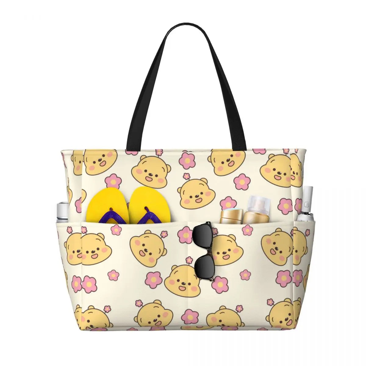 Winnie The Pooh Large Beach Tote Bag