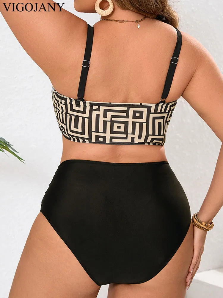 Patchwork Plus Size Bikini