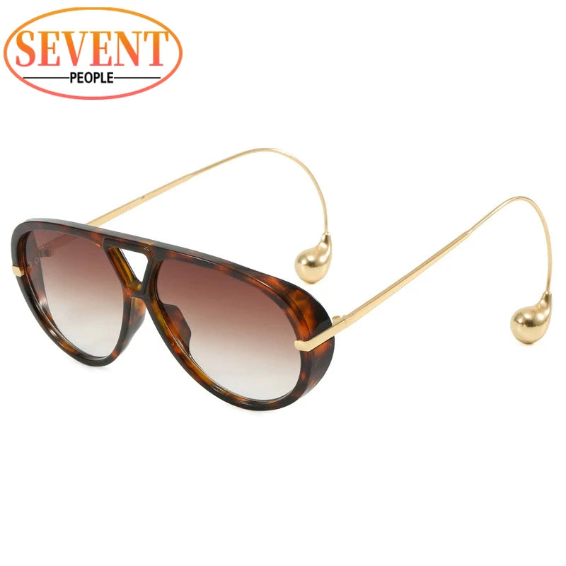 Oversized Oval Punk Pilot Sunglasses