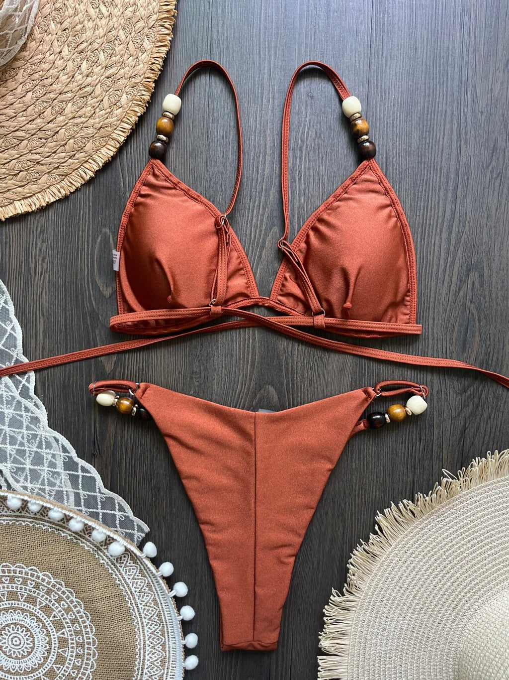 Pearls Strap Swimsuit