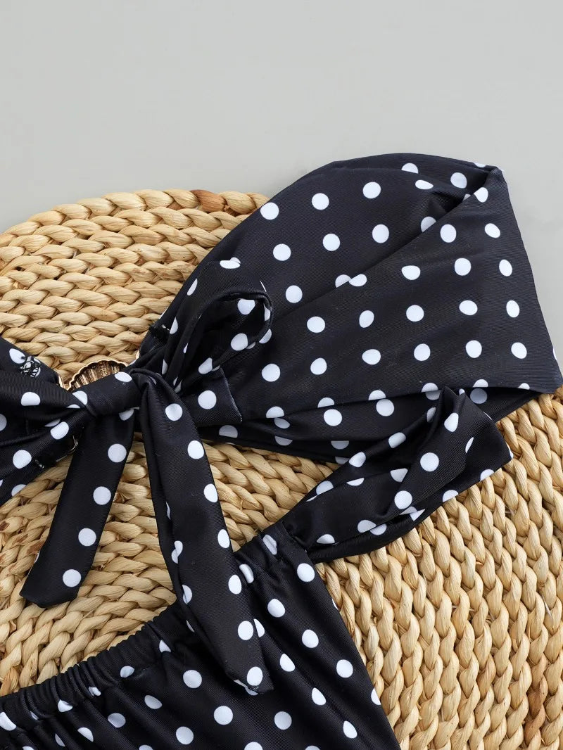Polka Dot Bikini Set Women Two Piece Swimwear - Flirty Sexy Instagram Beach Vacation Push Up Swimsuit
