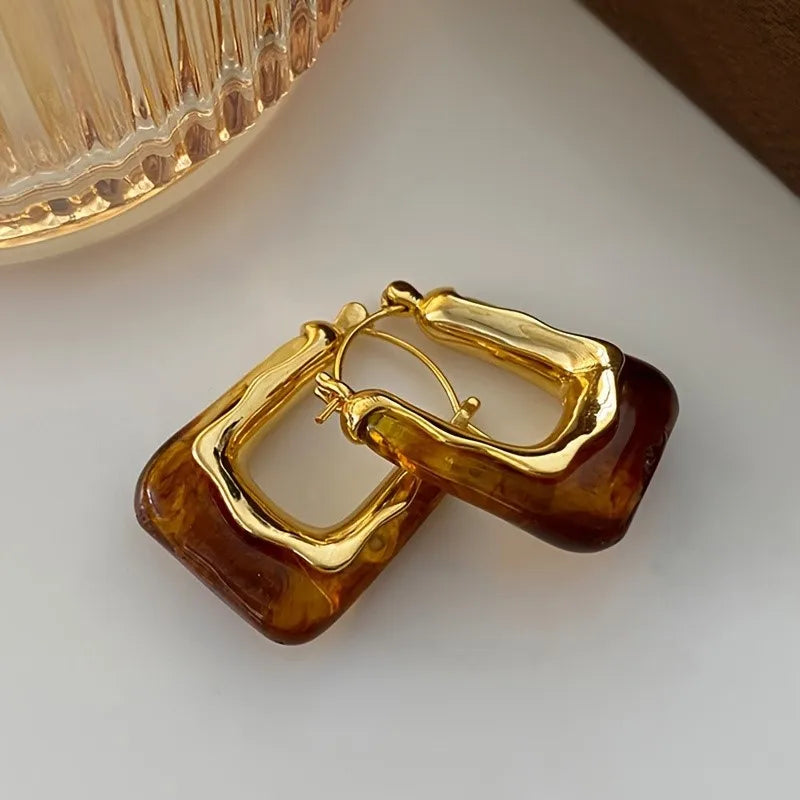 Elegant Vintage U-Shaped Hoop Earrings