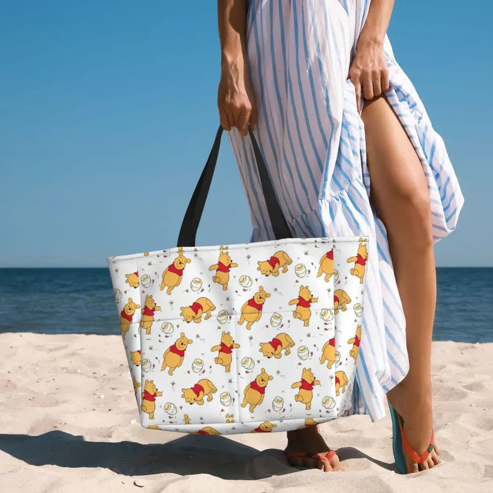 Winnie The Pooh Large Beach Tote Bag