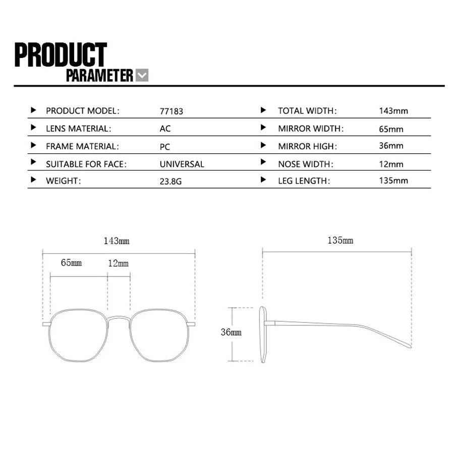 Retro Oval Frame Sunglasses