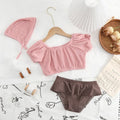 Pleated Bathing Suit With Hat