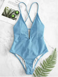Deep V Neck  Bathing Suit