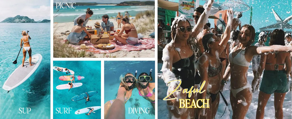 Women's Two-Piece Tropical Style Bikini Set, Lace-up Triangle Bikini Swimsuit, Sexy Bohemian Style Swimsuit