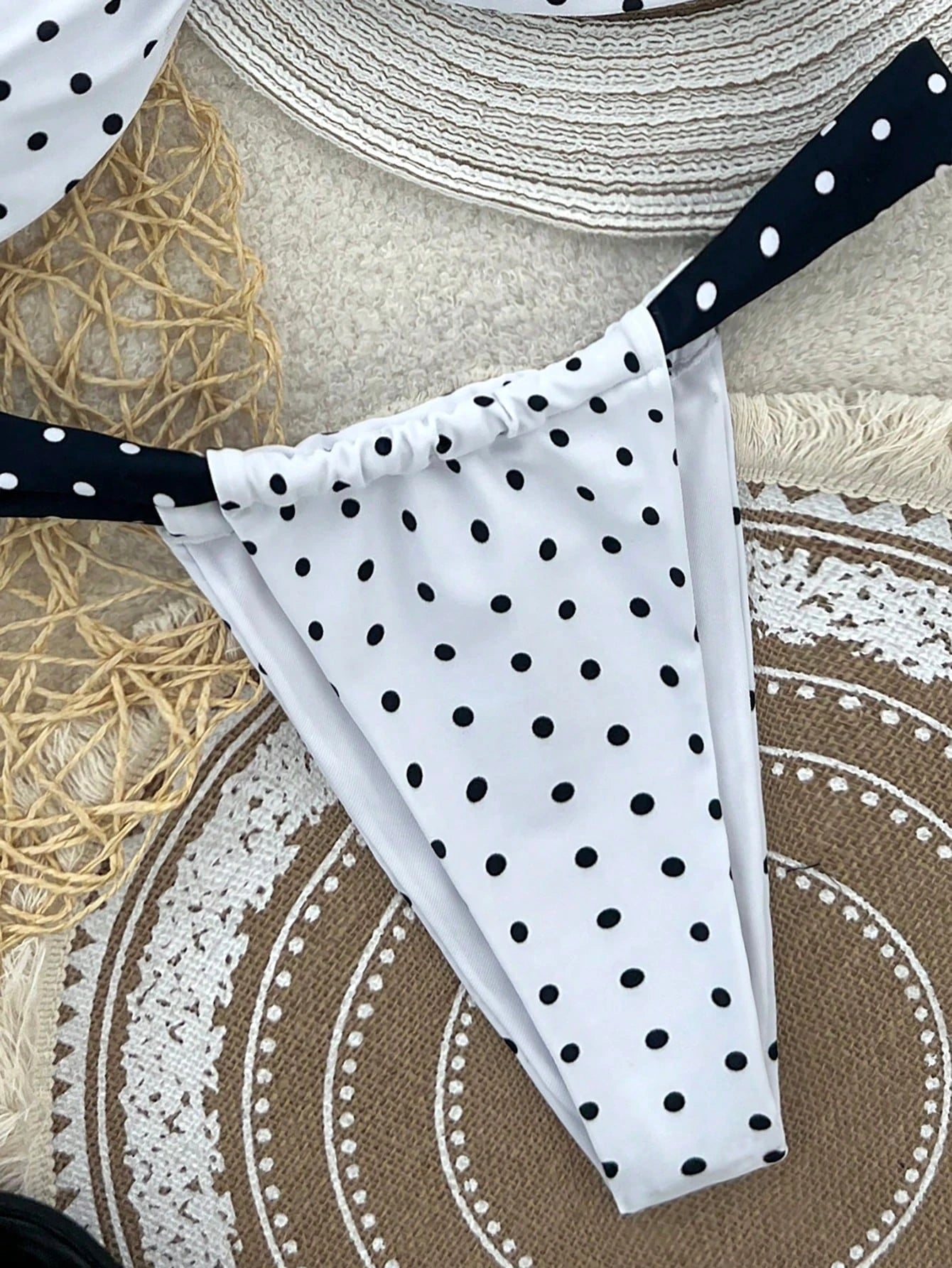 polka dot split swimsuit