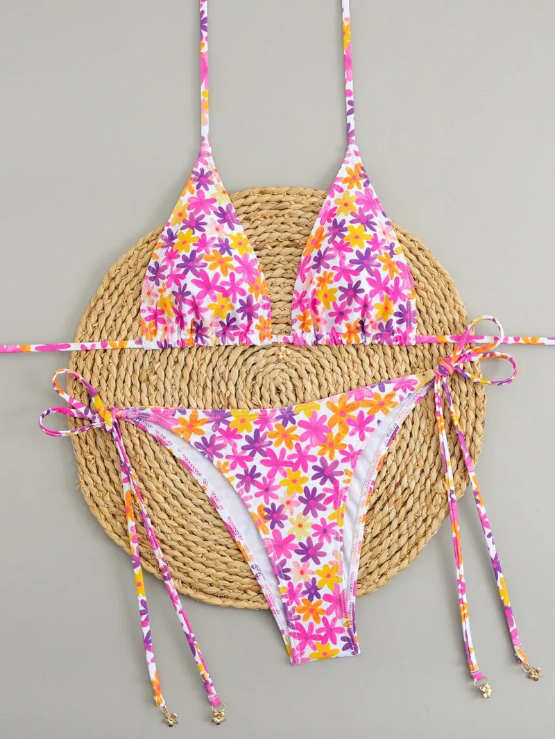 Polka Dot Bikini Set Women Two Piece Swimwear - Flirty Sexy Instagram Beach Vacation Push Up Swimsuit