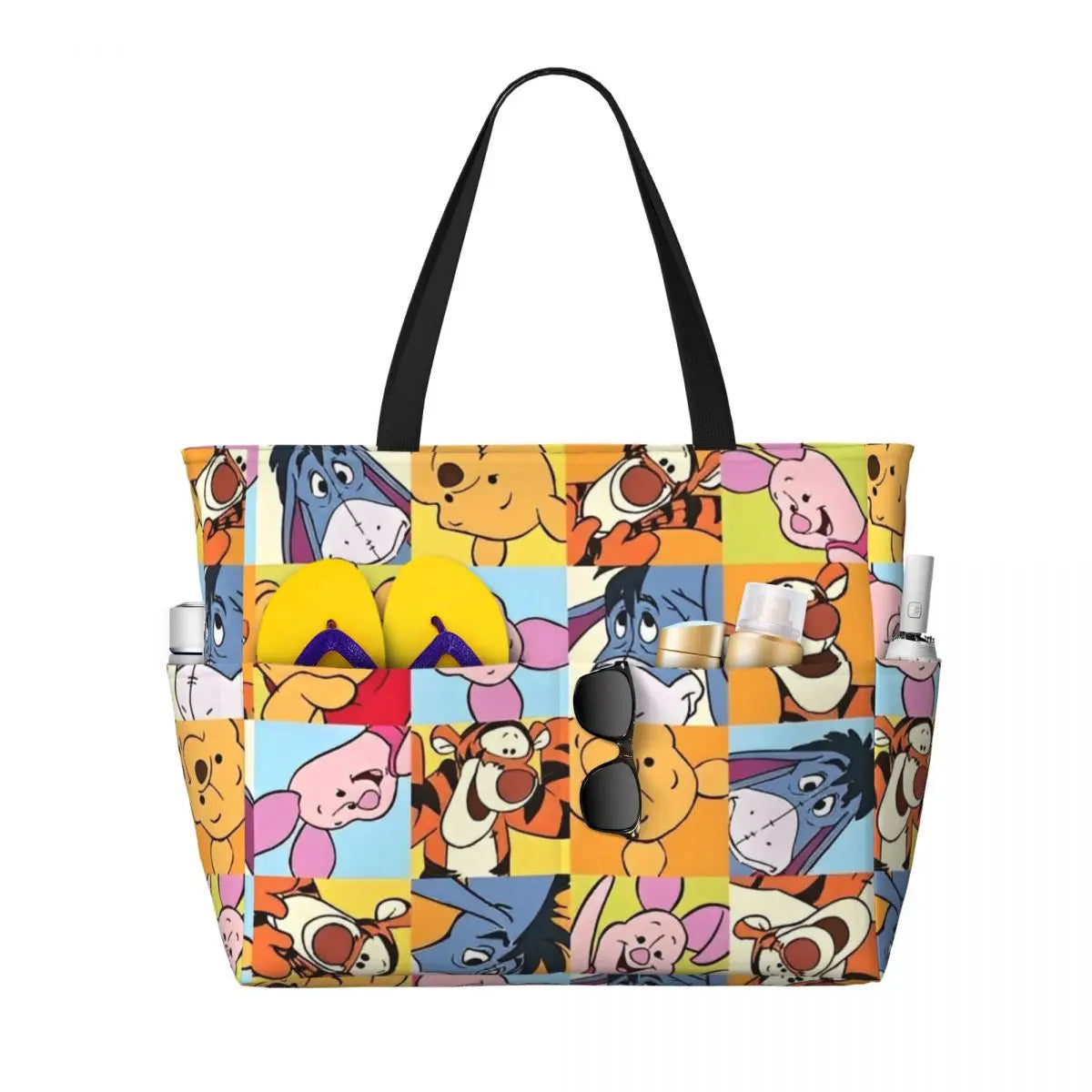 Winnie The Pooh Large Beach Tote Bag