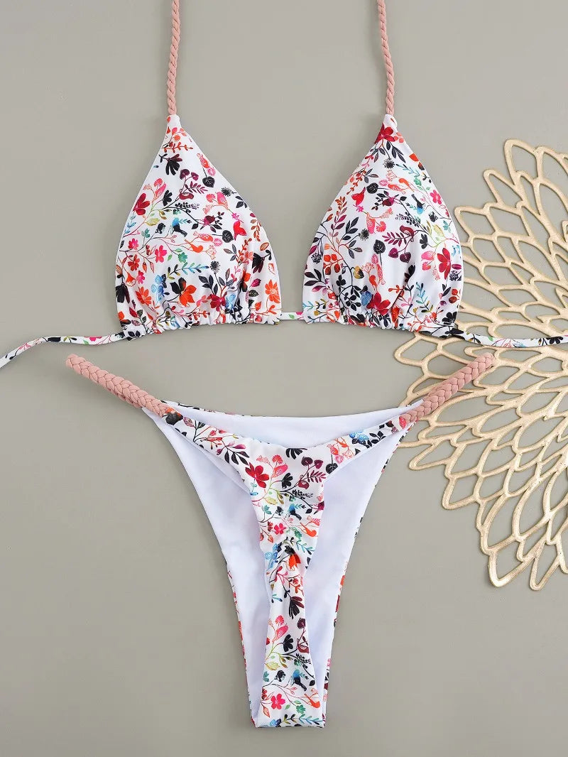 Polka Dot Bikini Set Women Two Piece Swimwear - Flirty Sexy Instagram Beach Vacation Push Up Swimsuit