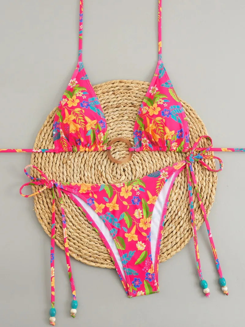 Polka Dot Bikini Set Women Two Piece Swimwear - Flirty Sexy Instagram Beach Vacation Push Up Swimsuit