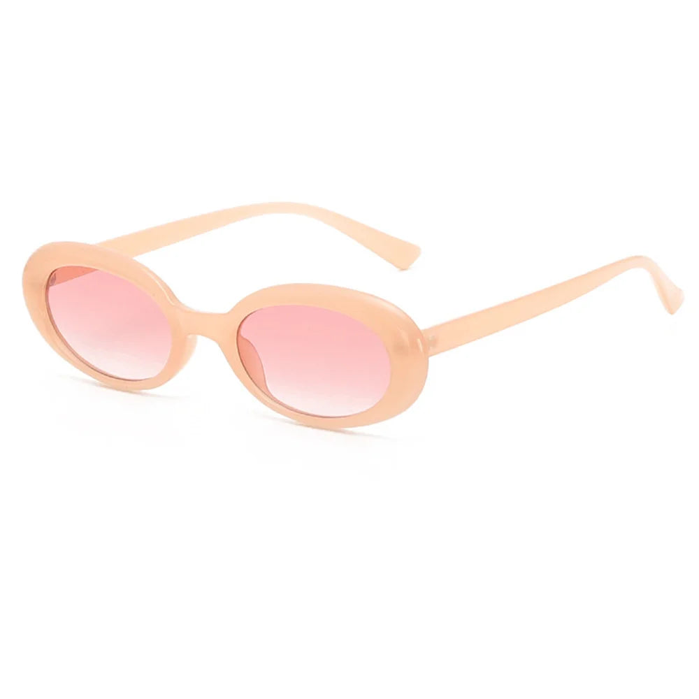 Retro Oval Sunglasses Small Frame Sunglasses For Women Men Jelly Color Gothic Glasses UV400 Fashion Shades Oval Mirror 2025 New