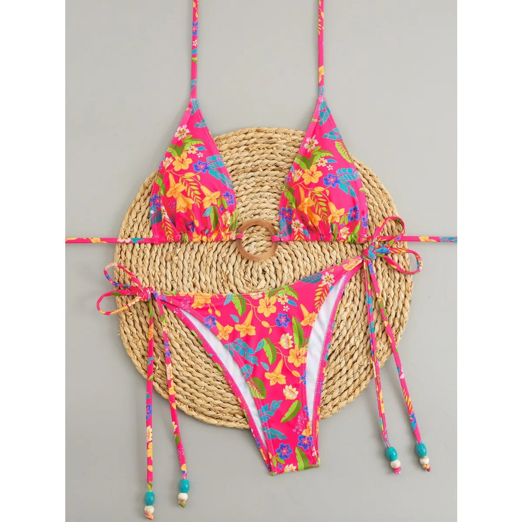 Polka Dot Bikini Set Women Two Piece Swimwear - Flirty Sexy Instagram Beach Vacation Push Up Swimsuit