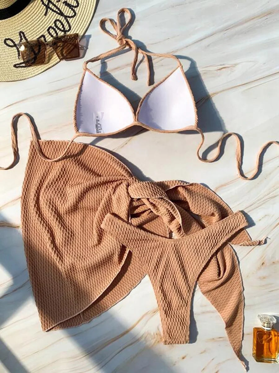 Sun-kissed Texture Swim Set