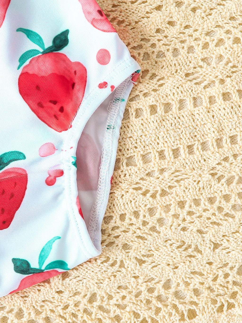 Strawberry Print Ruffle One-Piece Swimsuit