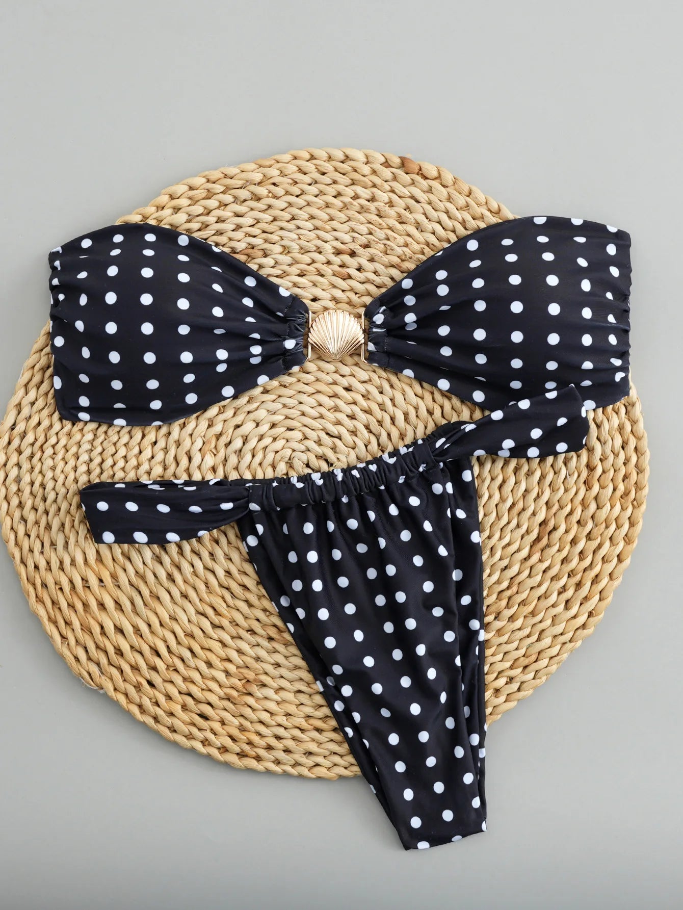 Polka Dot Bikini Set Women Two Piece Swimwear - Flirty Sexy Instagram Beach Vacation Push Up Swimsuit