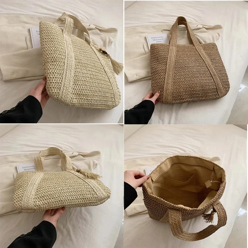 Straw Weave Tote Bag