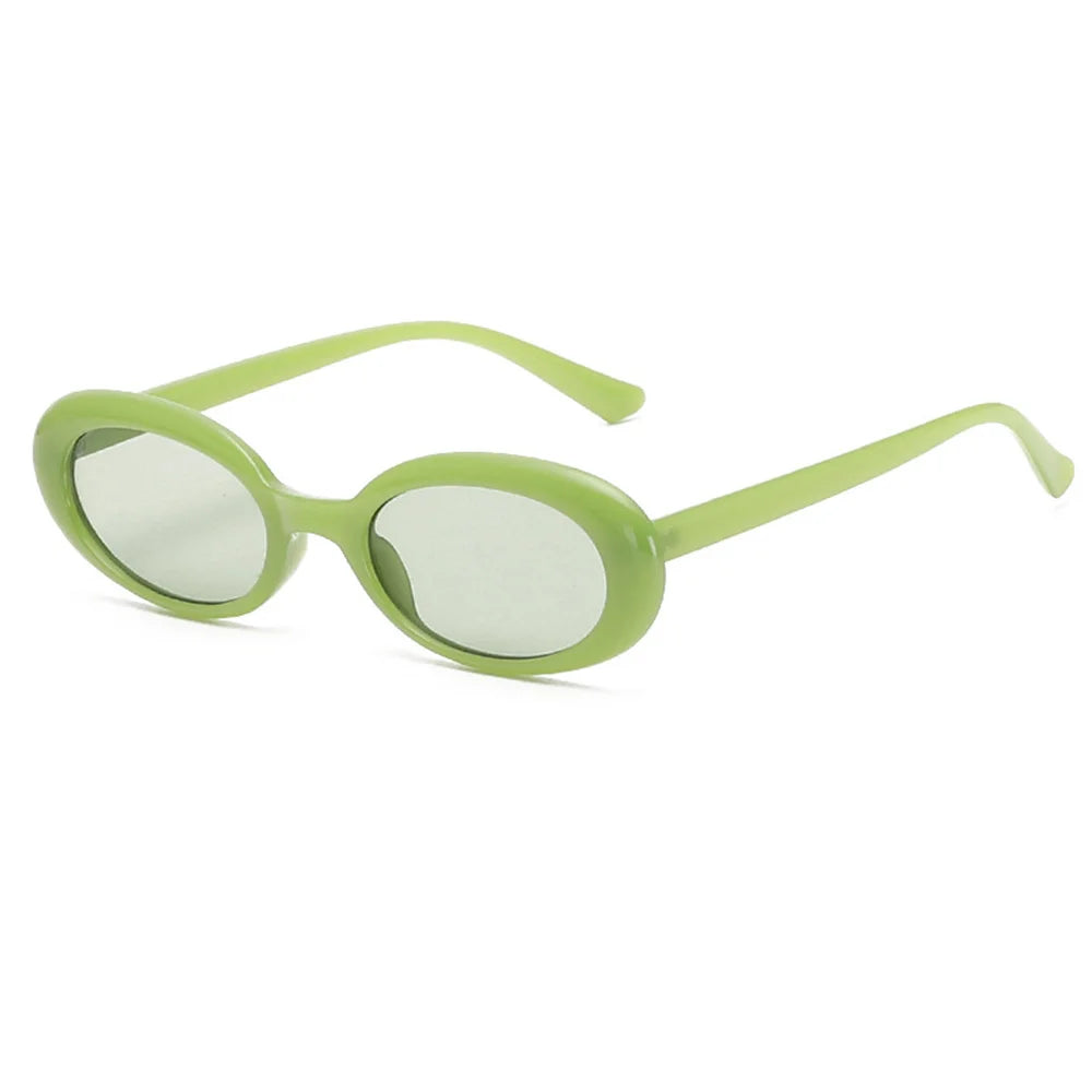 Retro Oval Sunglasses Small Frame Sunglasses For Women Men Jelly Color Gothic Glasses UV400 Fashion Shades Oval Mirror 2025 New