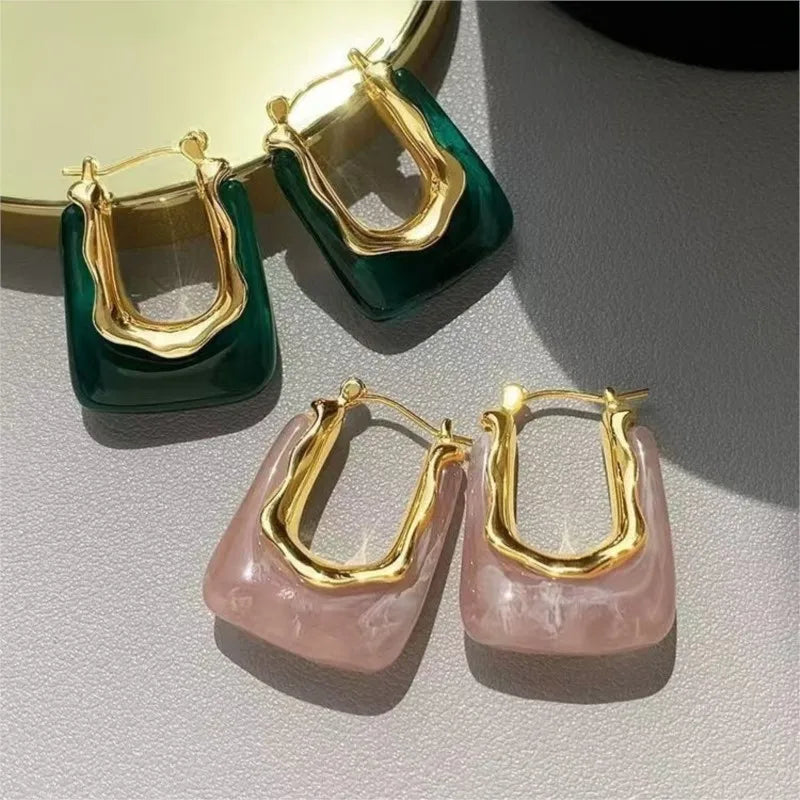 Elegant Vintage U-Shaped Hoop Earrings