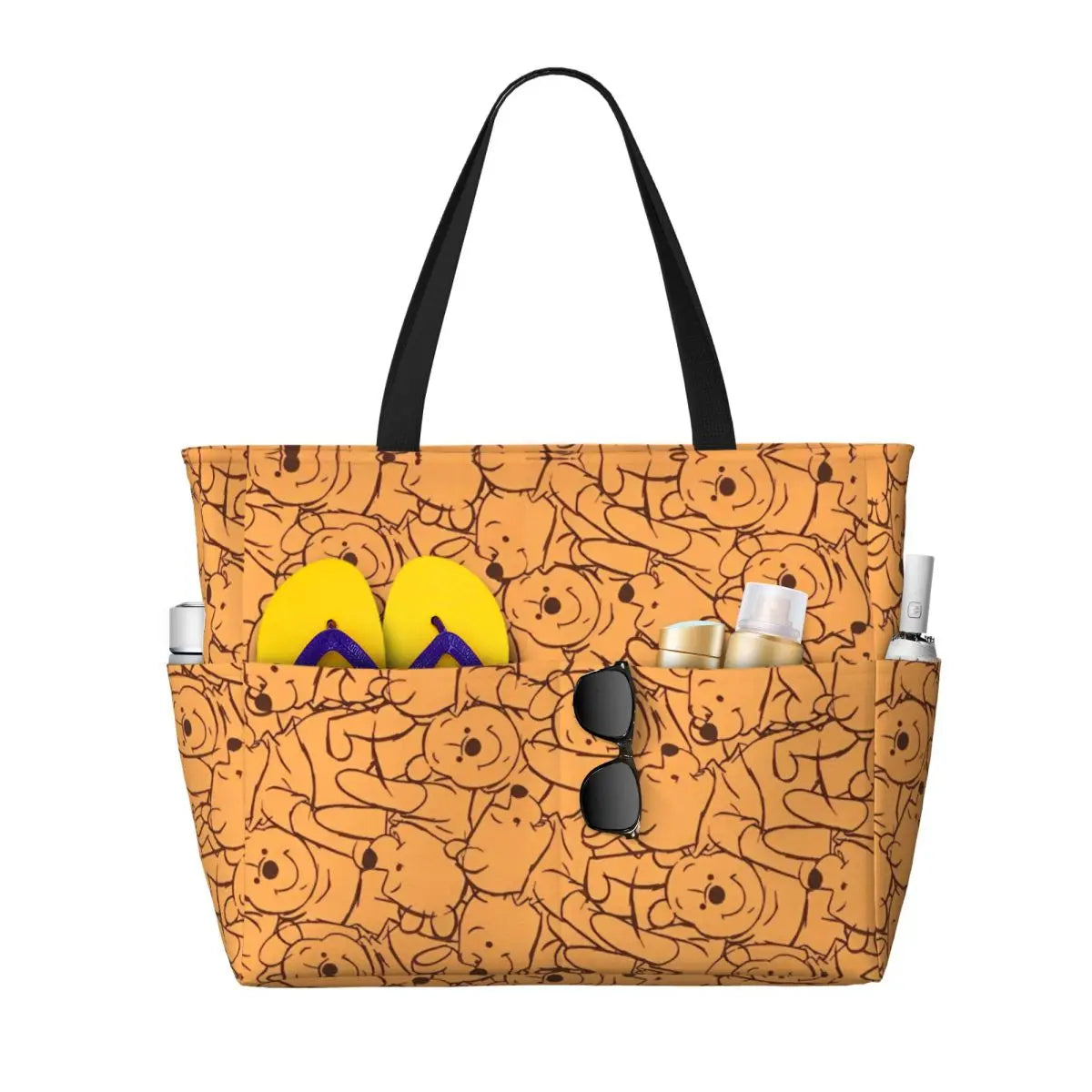 Winnie The Pooh Large Beach Tote Bag