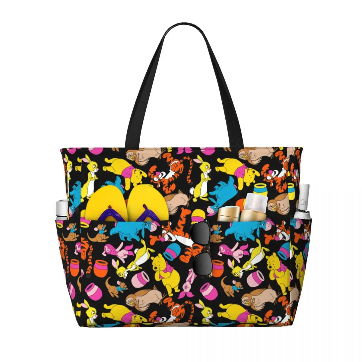 Winnie The Pooh Large Beach Tote Bag
