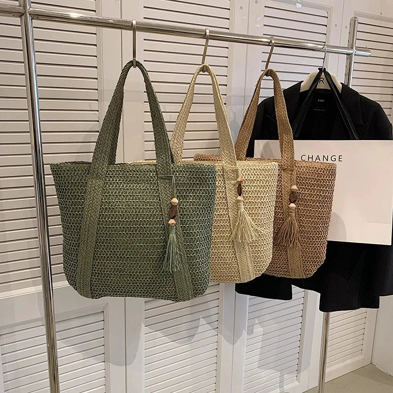 Straw Weave Tote Bag