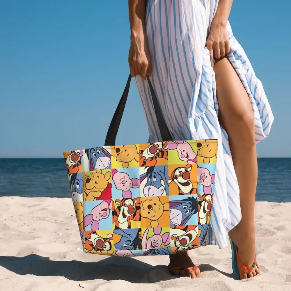 Winnie The Pooh Large Beach Tote Bag