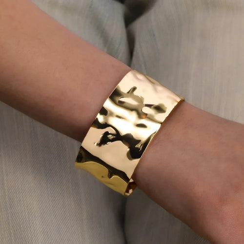 Classic Wrinkle Texture Openning Bangle Bracelet