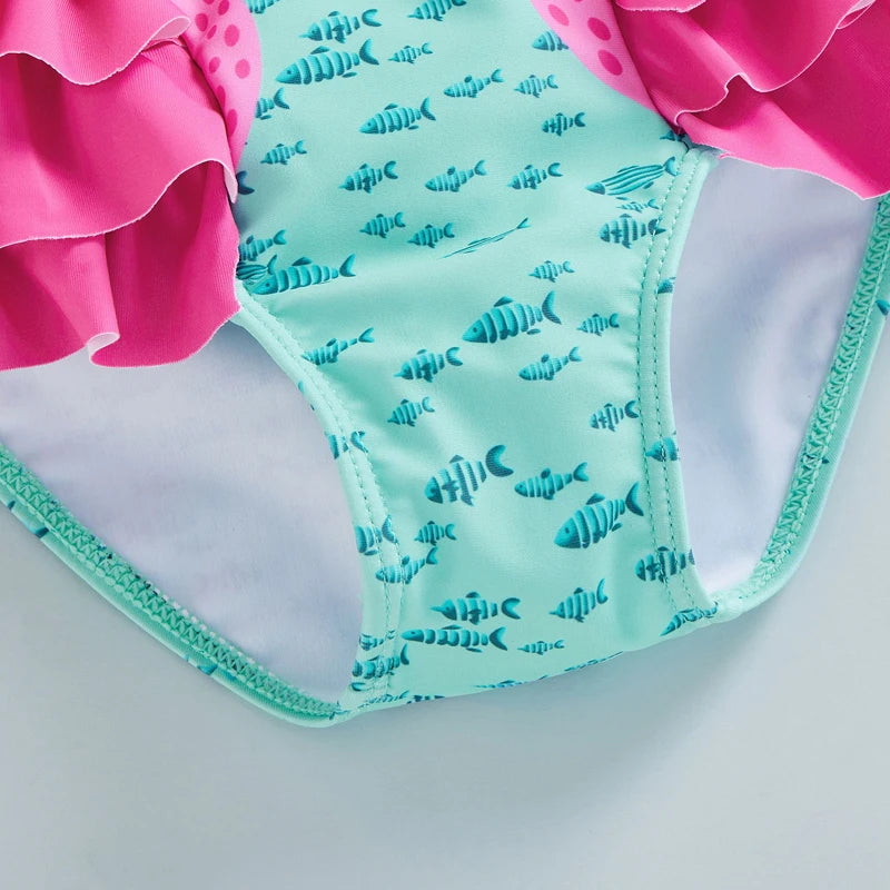 Floral Shell Print Summer Bathing Suit