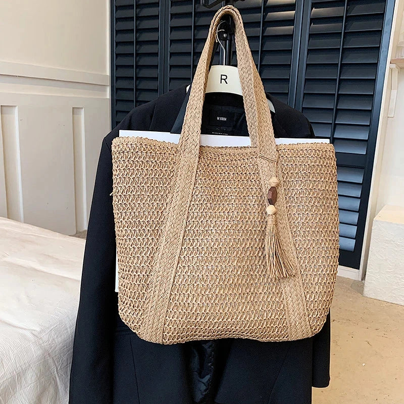 Straw Weave Tote Bag