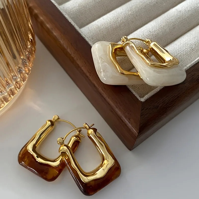 Elegant Vintage U-Shaped Hoop Earrings