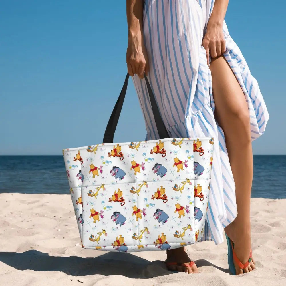 Winnie The Pooh Large Beach Tote Bag