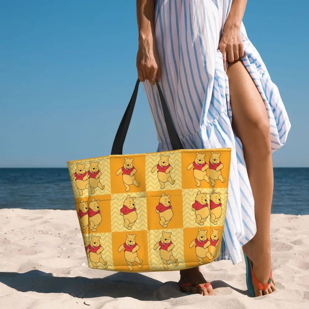Winnie The Pooh Large Beach Tote Bag